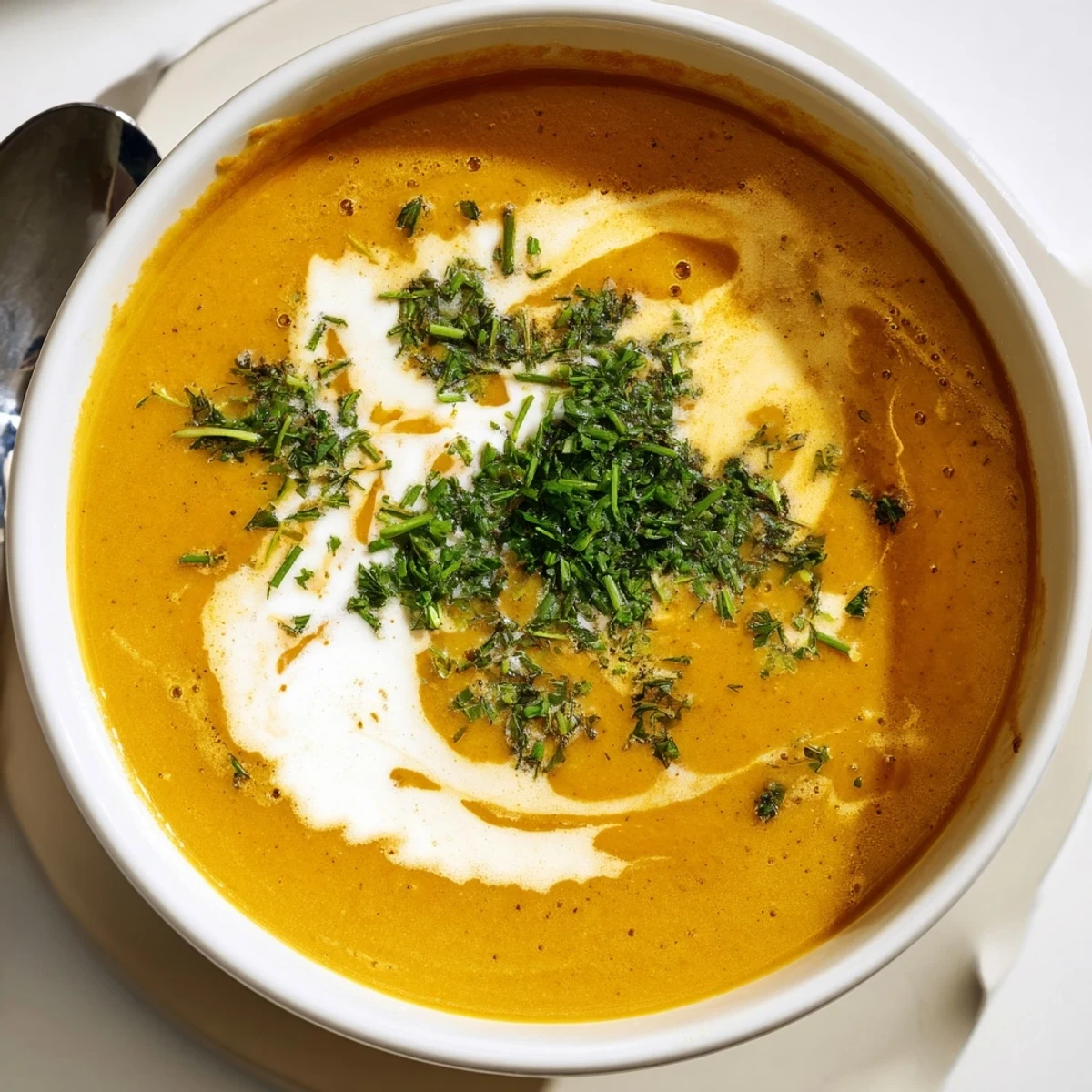 Kürbis Suppe mit frischen Kräutern