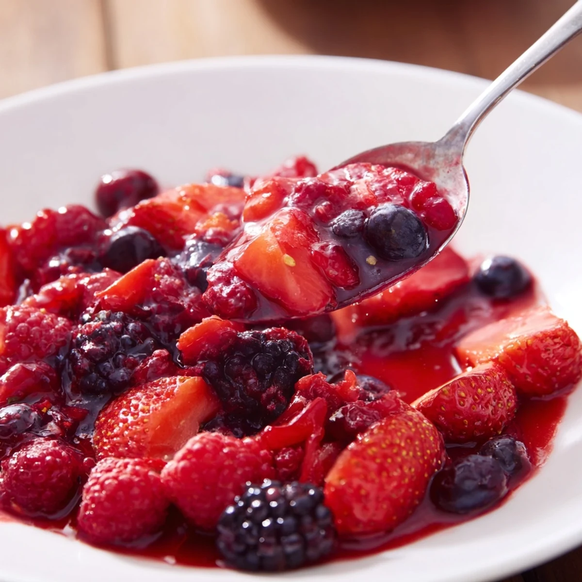 Genießen Sie diesen warmen Beerencoupage über Joghurt oder Eiscreme für einen Genuss.